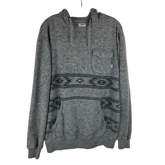 Vans Mens Gray Hoodie Size Medium Sweatshirt Southwest Print - Picture 1 of 6